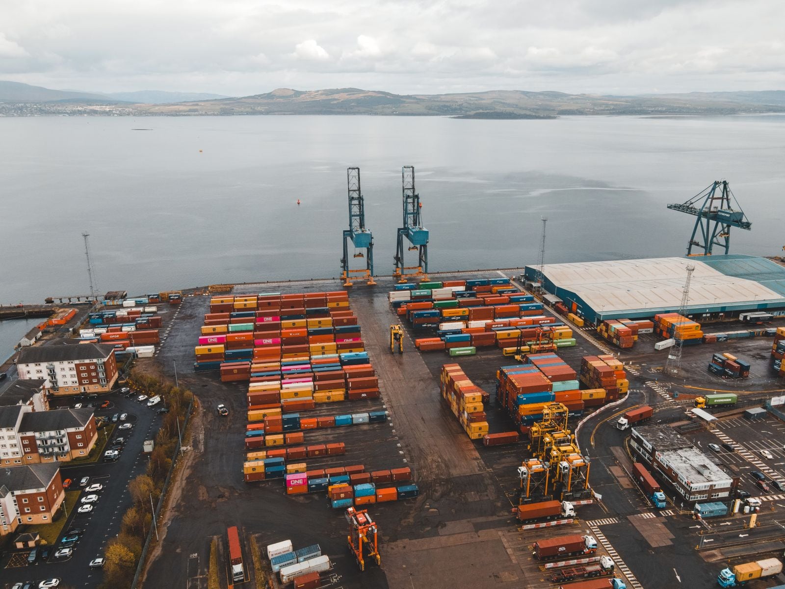Stock photograph of a container port